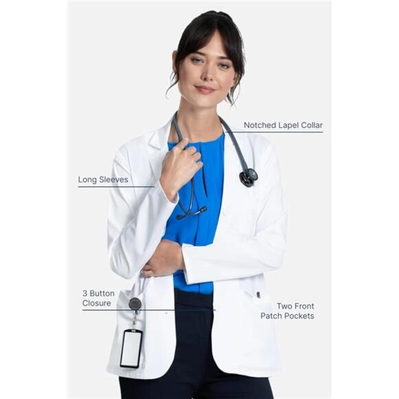 CK451 Women's Lab Coat, 28", Inquiry - Picture 2 of 8